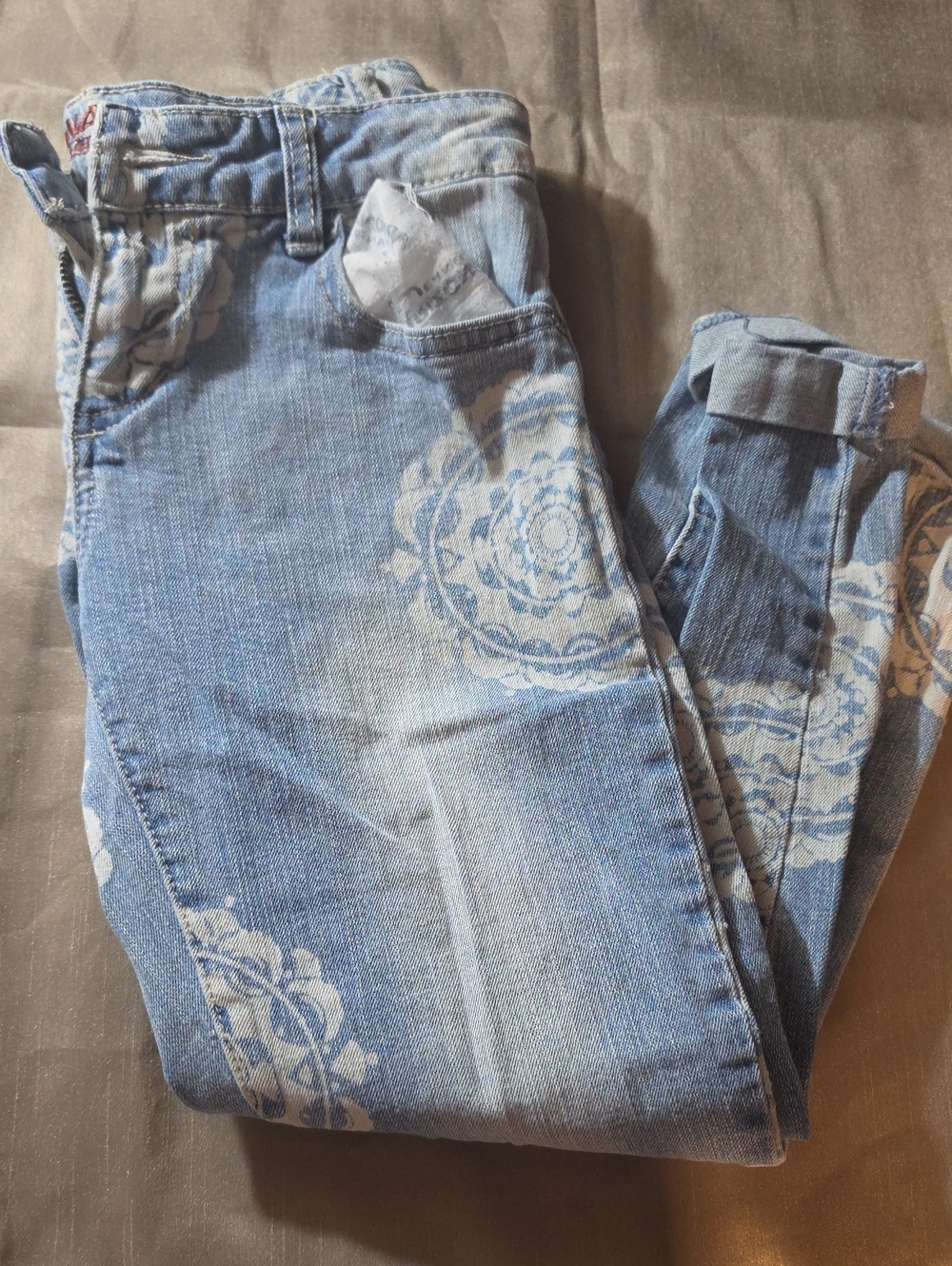 Arizona Jean Company Light Blue Floral Print Kids Jeans